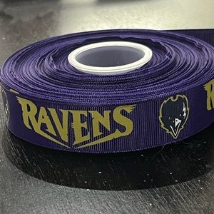 1” Baltimore Ravens Purple Ribbon 100% Polyester Hairbows NFL Decorate Design MD